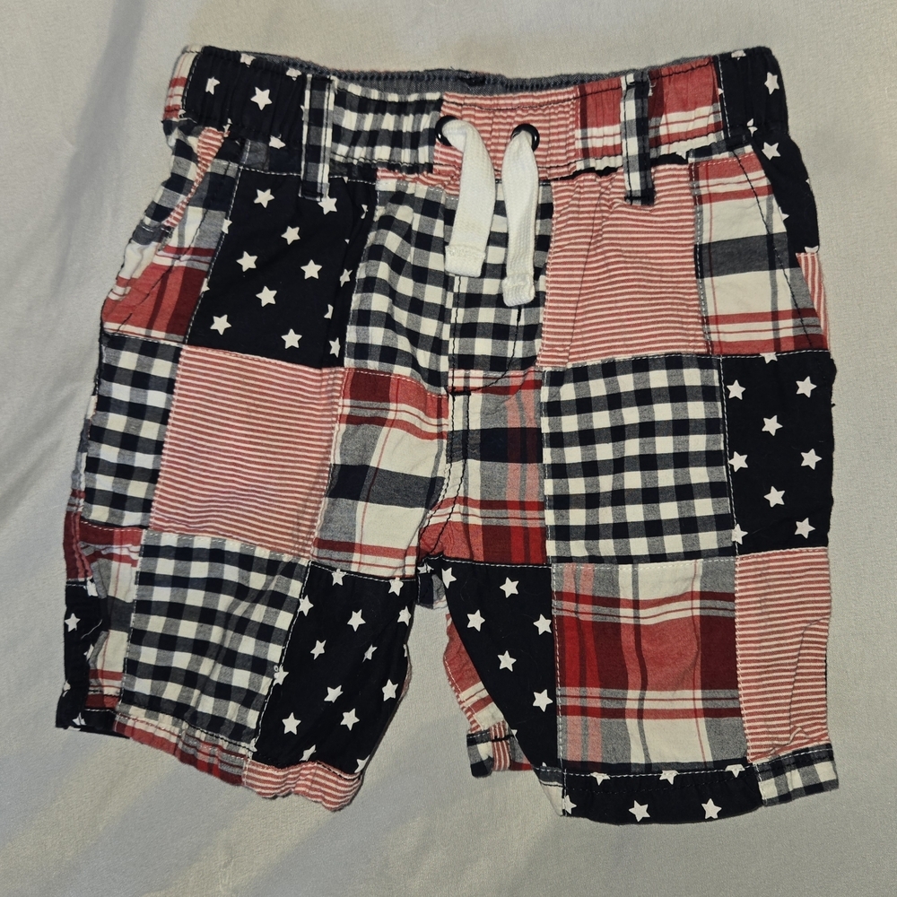 Gymboree Kids Boys USA Patchwork Shorts in Red White Blue